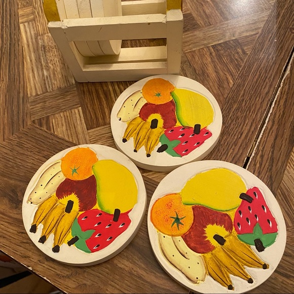 Fruit Coasters Set & Stand - Picture 2 of 9